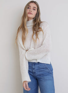 Brea A-Line Turtleneck Sweater - Winter White