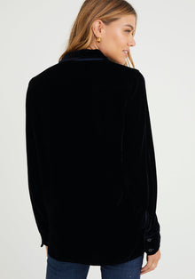 Contrast Halle Velvet Shirt - Dark Water