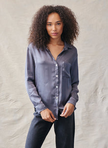 Long Sleeve Oversized Shirt - Smoke Shadow