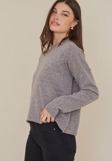 Cashmere Crew Neck Sweater - Heather Mauve