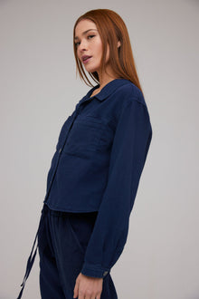 Welt Pocket Crop Shacket - Twilight Navy