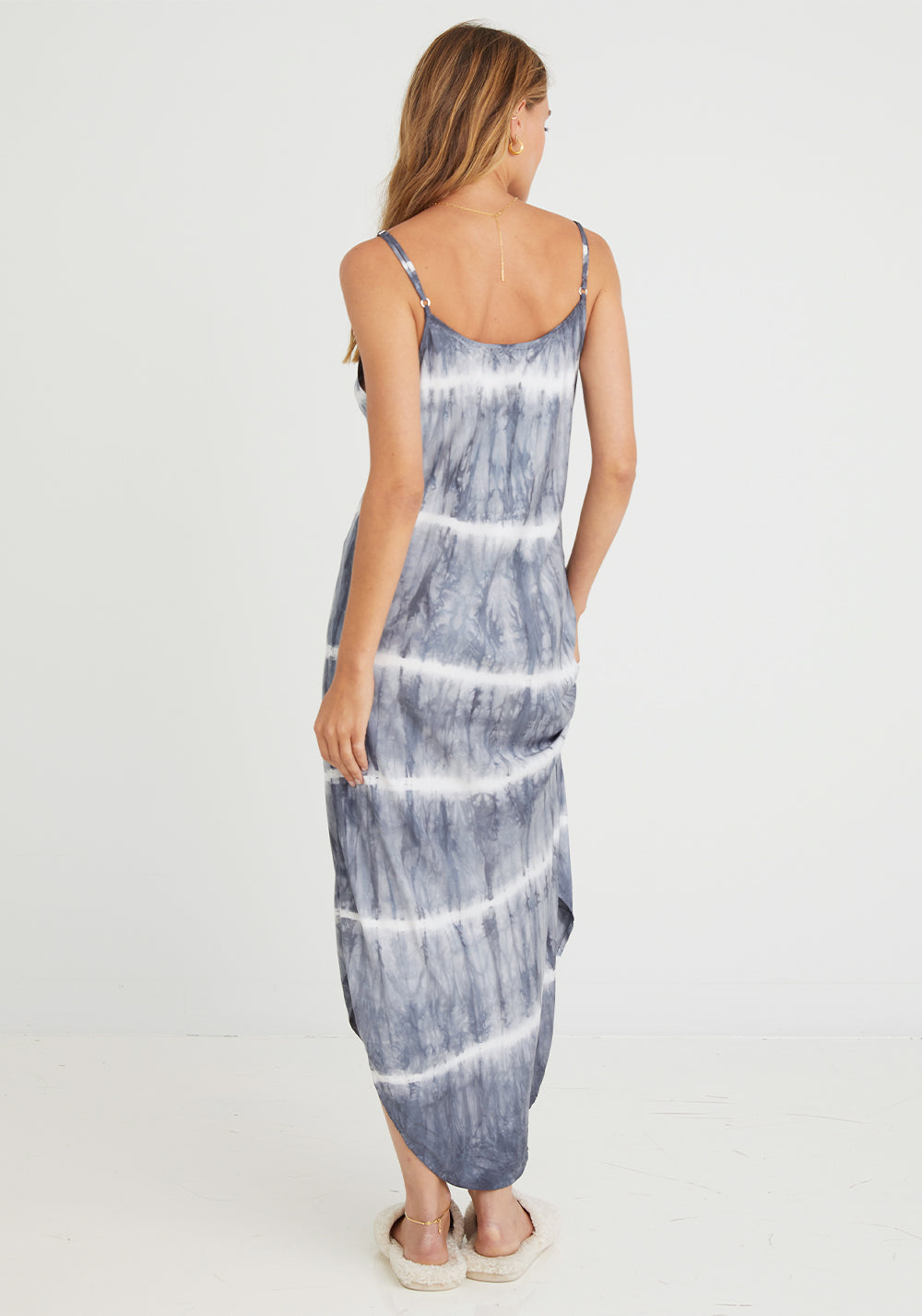 Bias Slip Dress | Glacier Stripe Dye