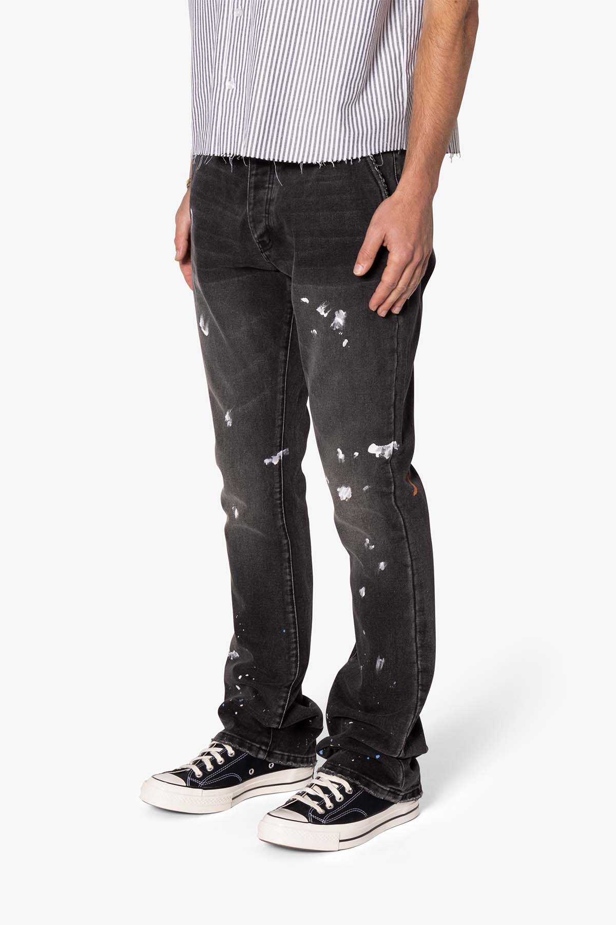B679 Worn In Painted Pants | Washed Black