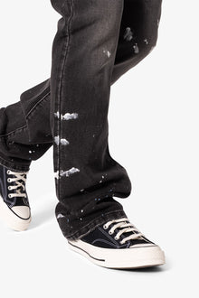 B679 Worn In Painted Pants | Washed Black