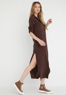 Maxi Shirt Dress - Coffee Bean