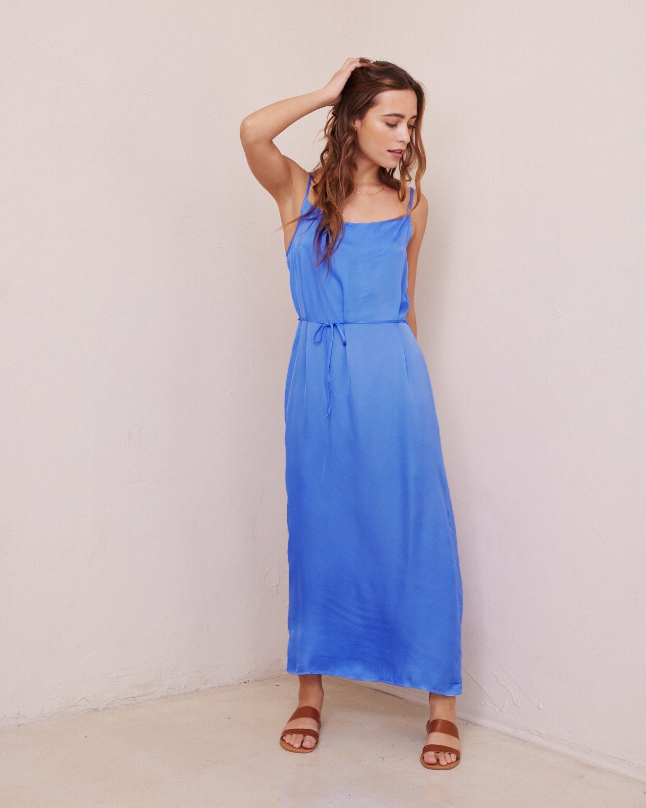 Cowl Neck Maxi Dress | Bahama Blue