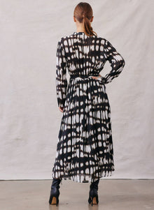 Frida Maxi Shirt Dress - Blurred Ikat Print