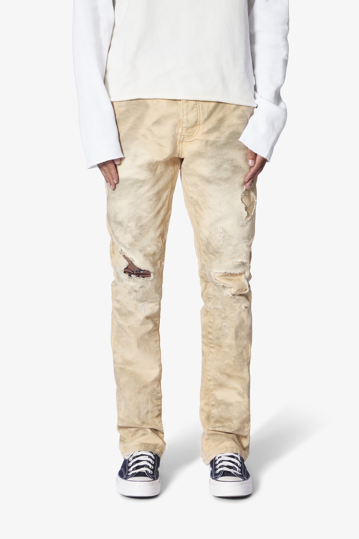 B710 Chino Chip Repaired Denim | Tan