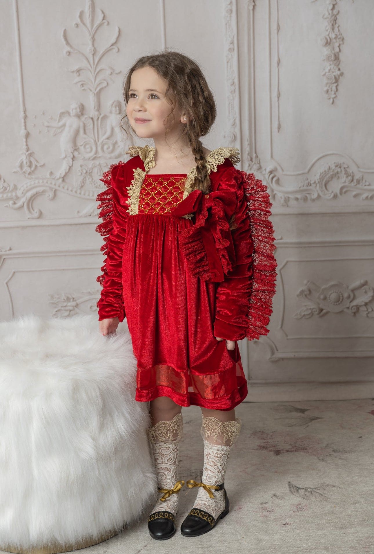 Baby Girls | Victoria Velvet Dress | Red