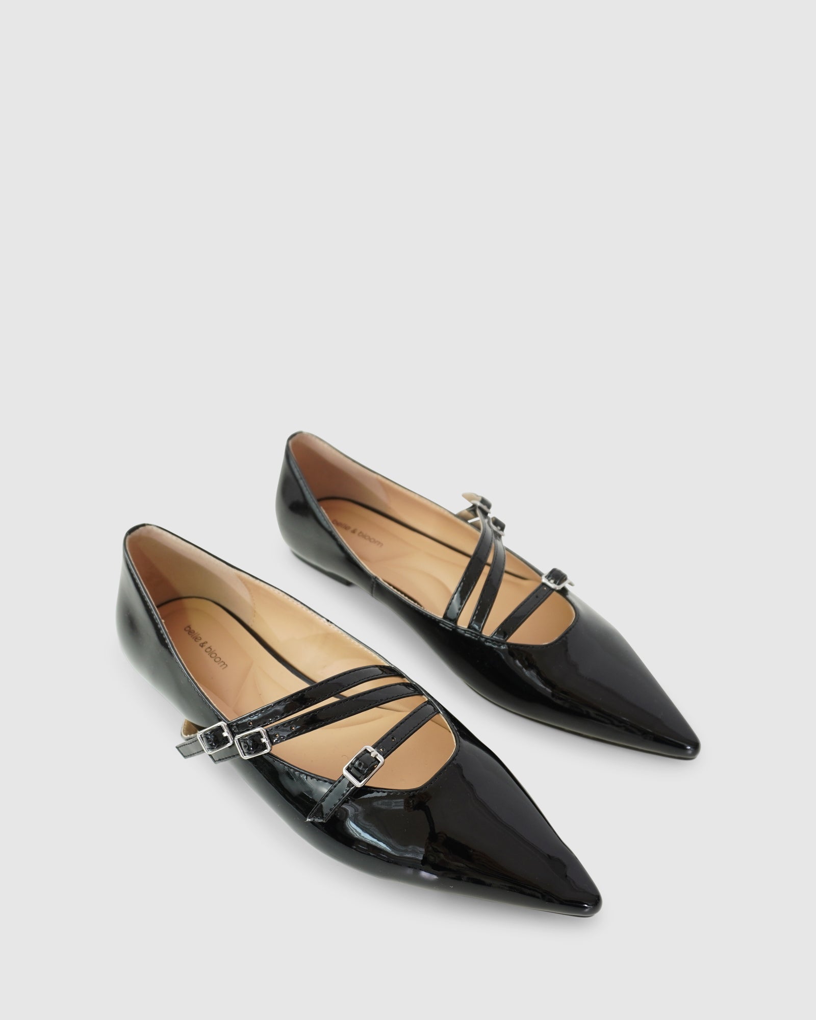 Women | Begin Again Buckled Flat | Black Patent