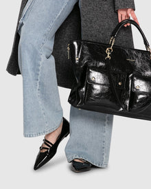 Women | Begin Again Buckled Flat | Black Patent