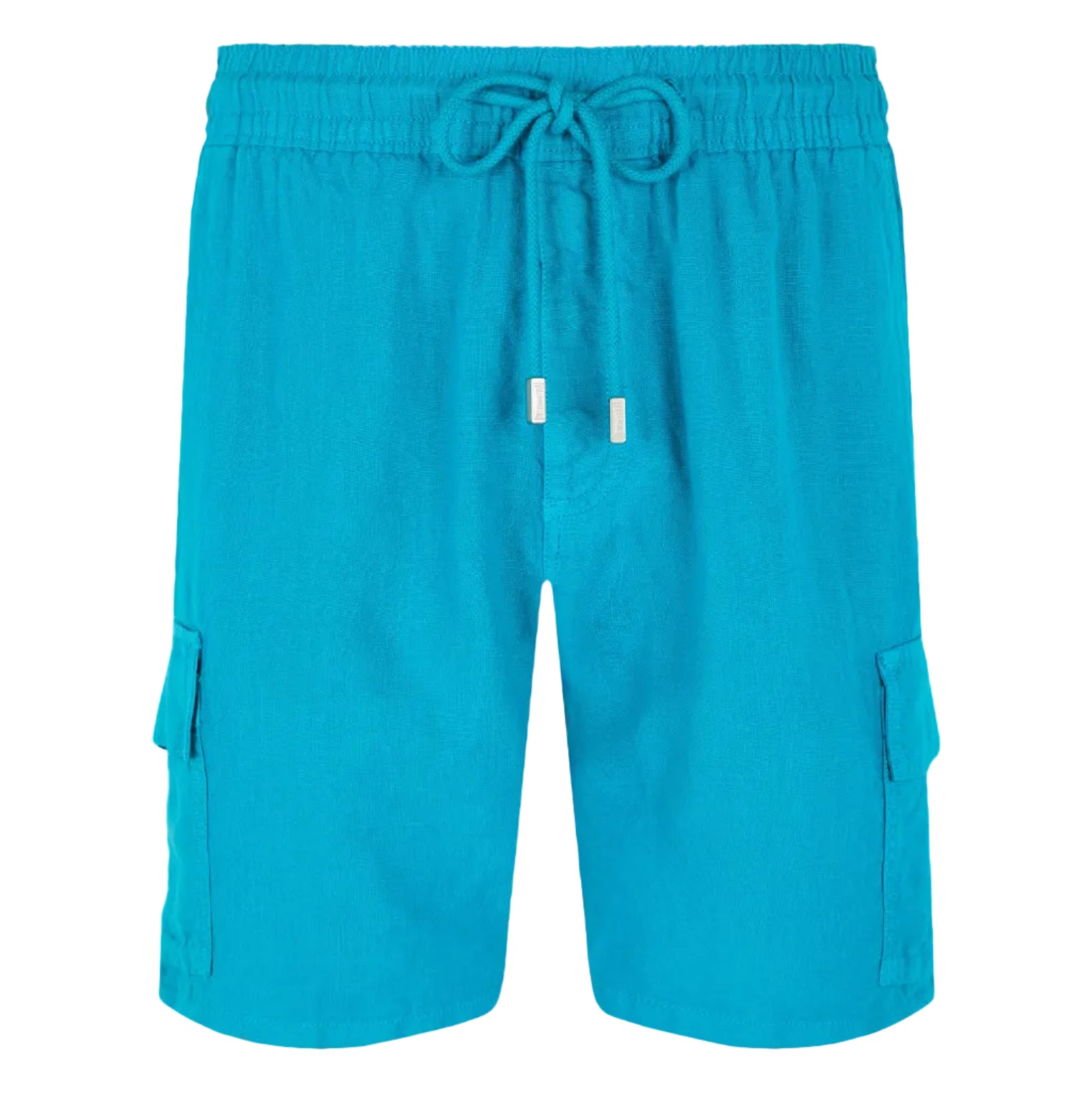 Men | Solid Linen Bermuda | Ming Blue