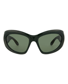 Balenciaga Shield Bio Injection Sunglasses | Green