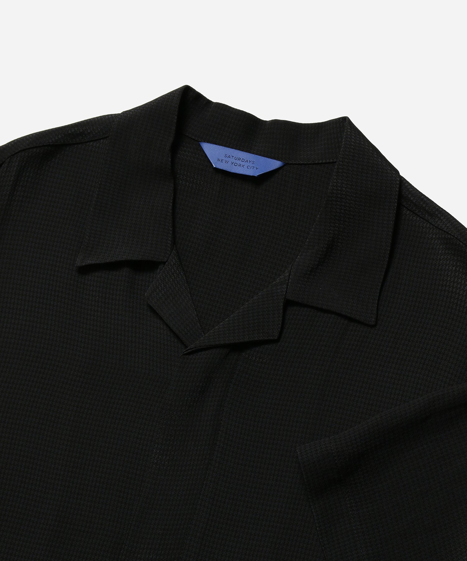 Black | York Mini Houndstooth Short Sleeve Shirt