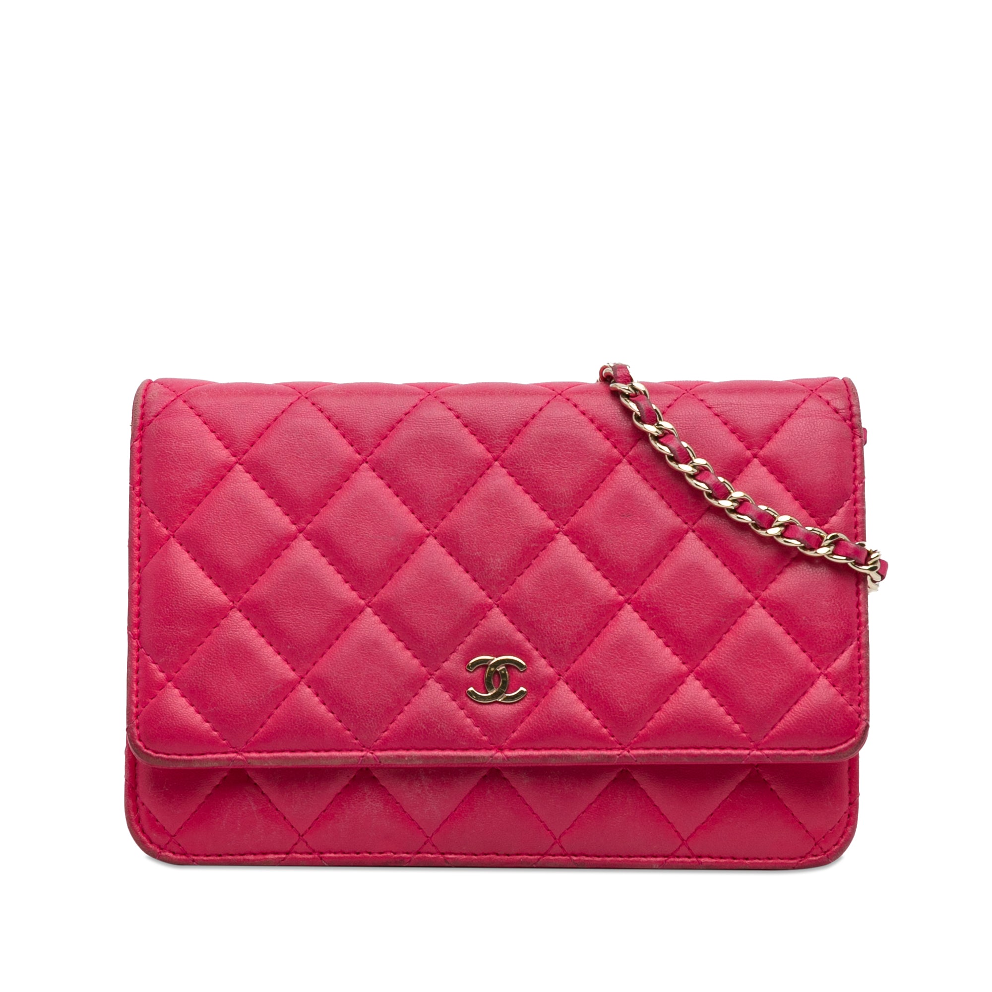 Chanel | Pre-Owned Classic Lambskin Wallet on Chain | Pink/Hot Pink