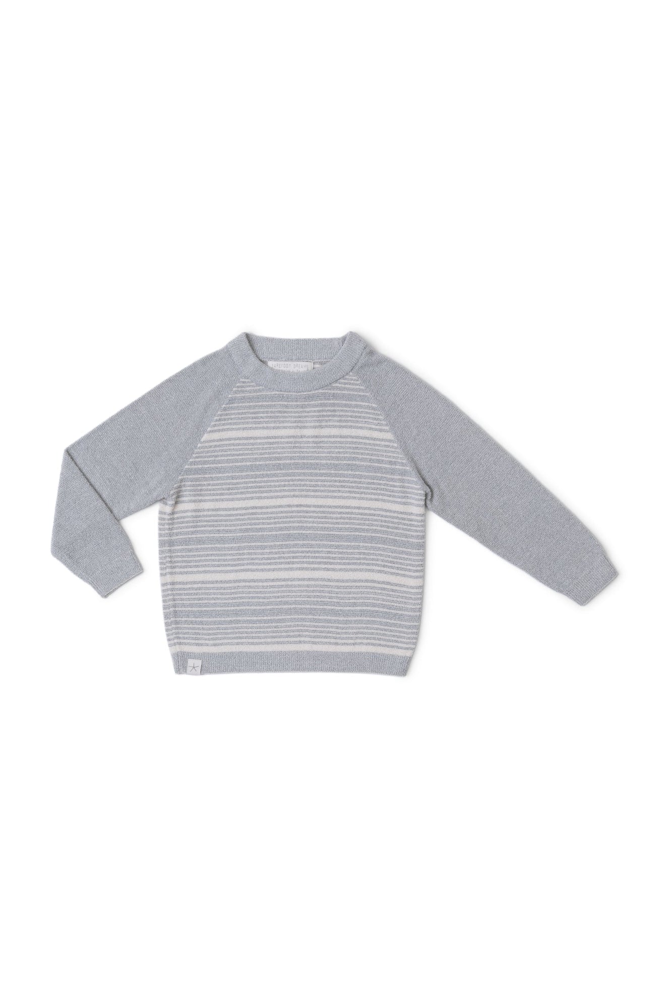Toddlers | Cozychic Ultra Lite Heathered Stripe Raglan Pullover | Heather Moonbeam/Sand Dune