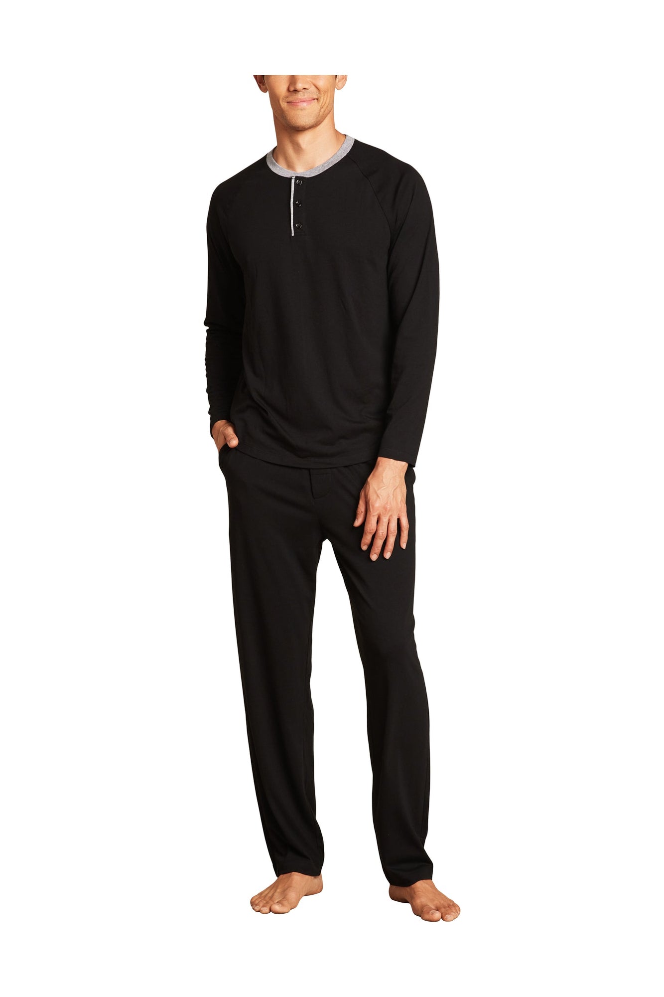 Mens | Malibu Collection Triblend Henley | Black