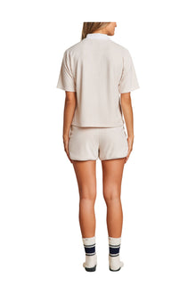 Womens | Cozyterry Polo | Sand Dune/Sea Salt