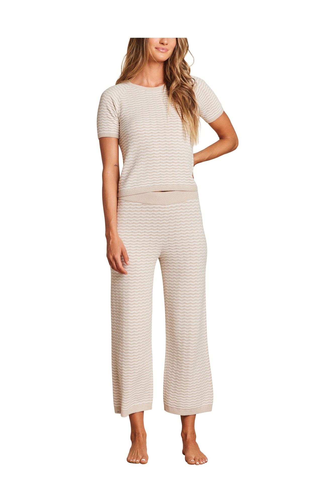 Womens | Cozychic Ultra Lite Pointelle Short Sleeve | Stone/Pearl