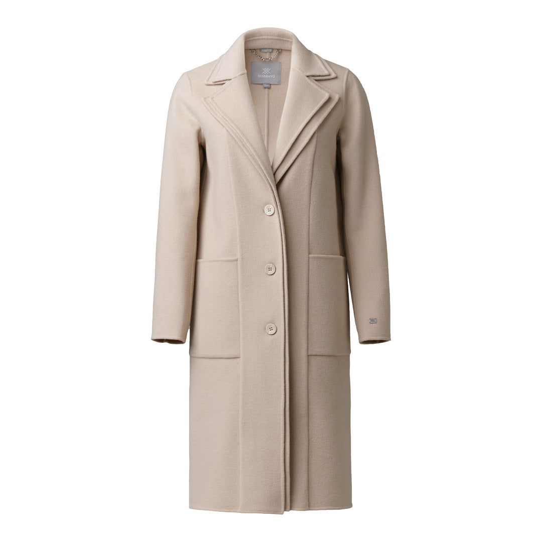 Benicia Straight-Fit Double Face Wool Coat With Double Collar | Hush