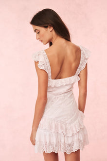 Bensley Cotton & Lace Mini Dress | Tonal Pink