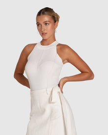 Women | Back For Good High Neck Bodysuit | White