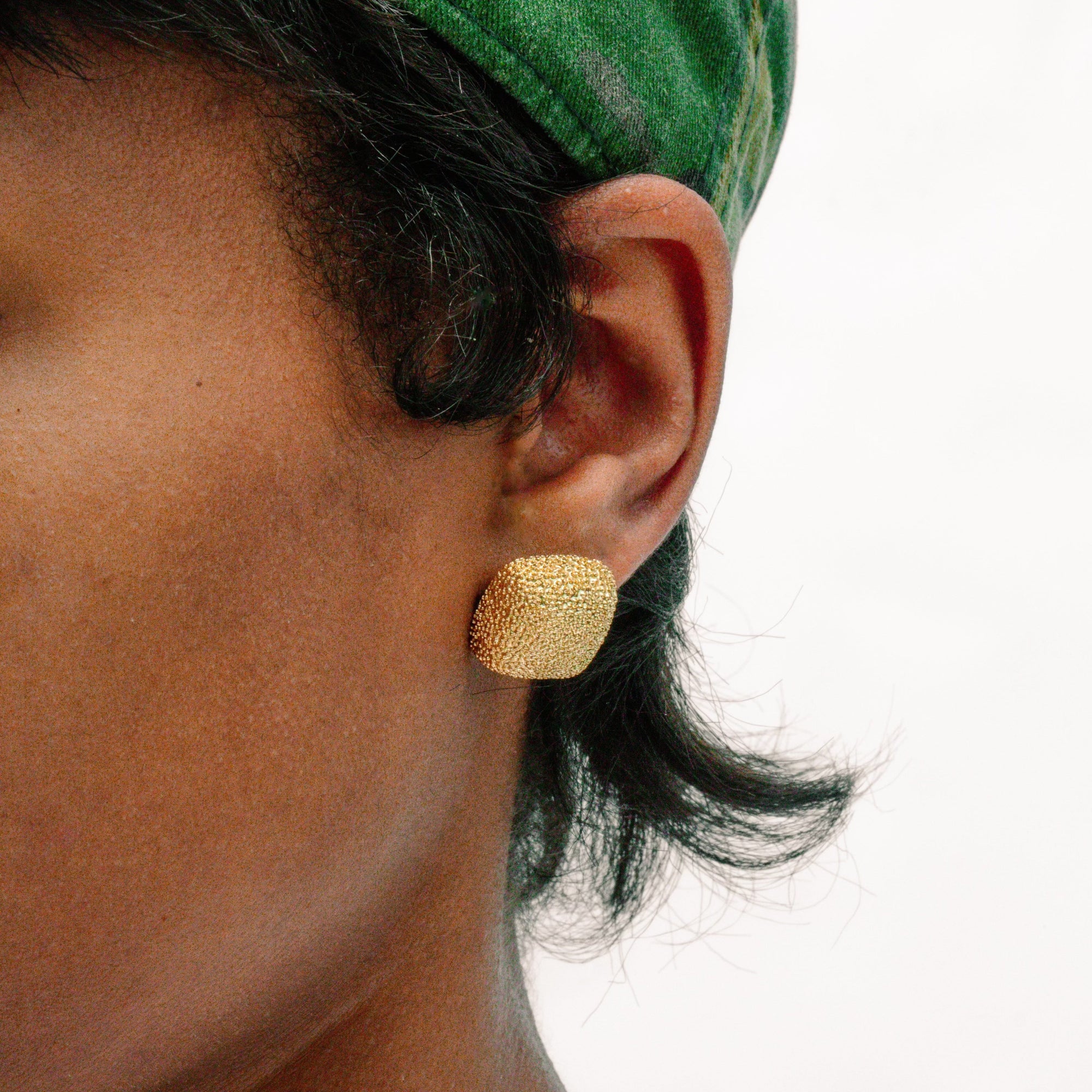 THE TEXTURED SQUARE HEIRLOOM EARRING STUDS - The M Jewelers