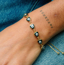 THE BLACK ADJUSTABLE EVIL EYE BRACELET - The M Jewelers