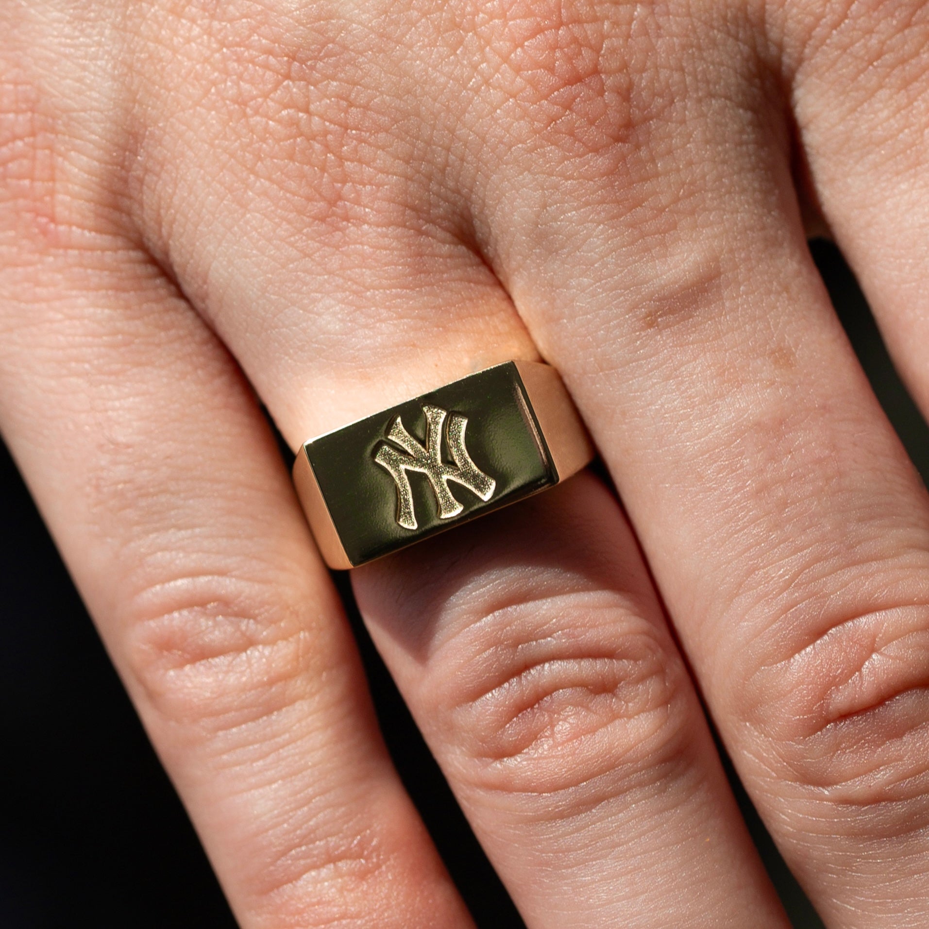 Ny Yankees Square Signet Ring | Gold Vermeil