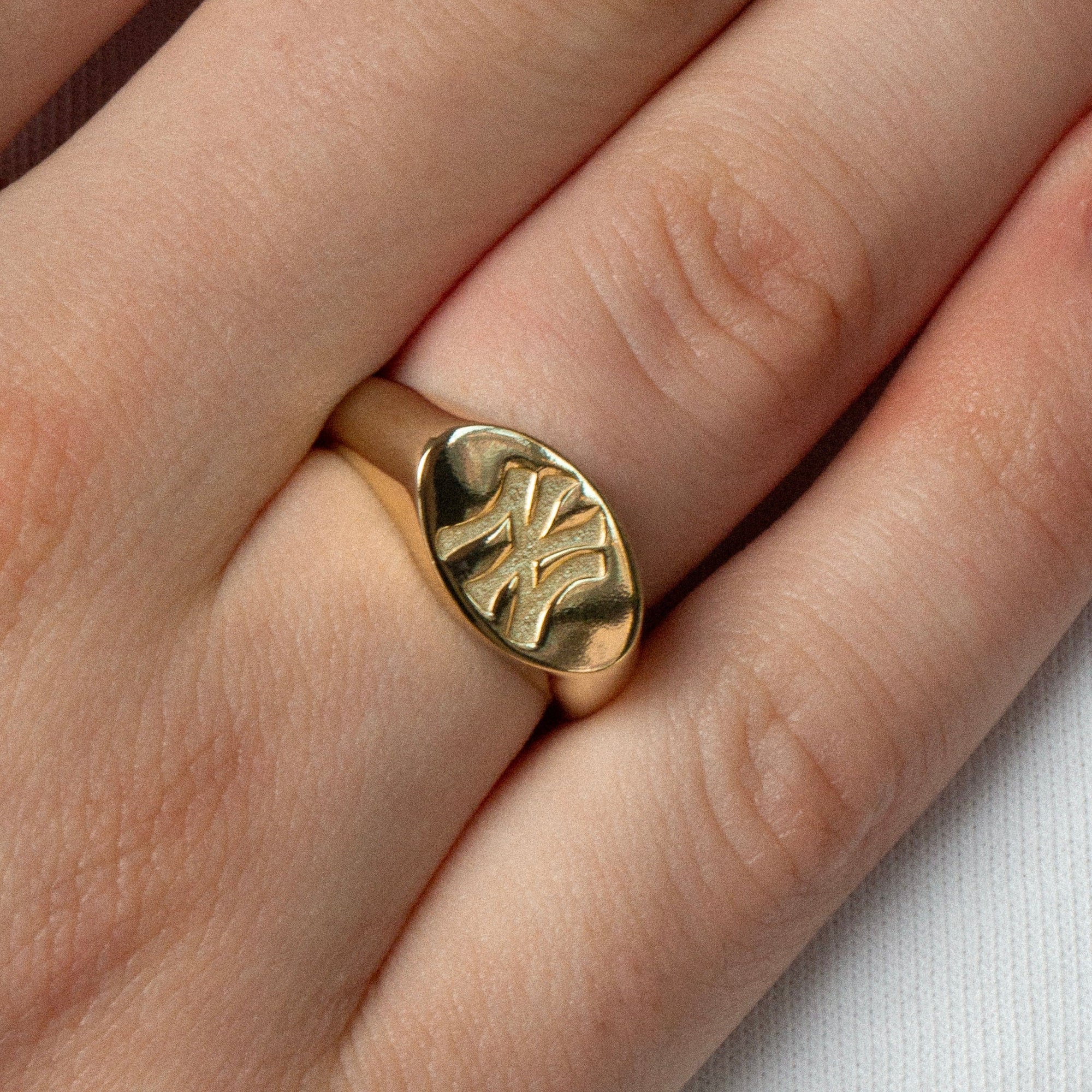 Ny Yankees Oval Signet Ring | Gold Vermeil