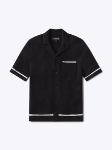 Mens | Portofino Crochet Classic-Fit Button Up | Black