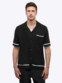 Mens | Portofino Crochet Classic-Fit Button Up | Black