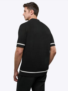 Mens | Portofino Crochet Classic-Fit Button Up | Black