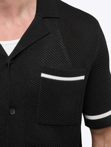 Mens | Portofino Crochet Classic-Fit Button Up | Black