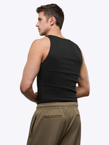 Mens | Portofino Form-Fitting Rib Tank | Black