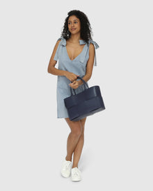 Women | Burning Love Tie Shoulder Mini Dress | Stonewash