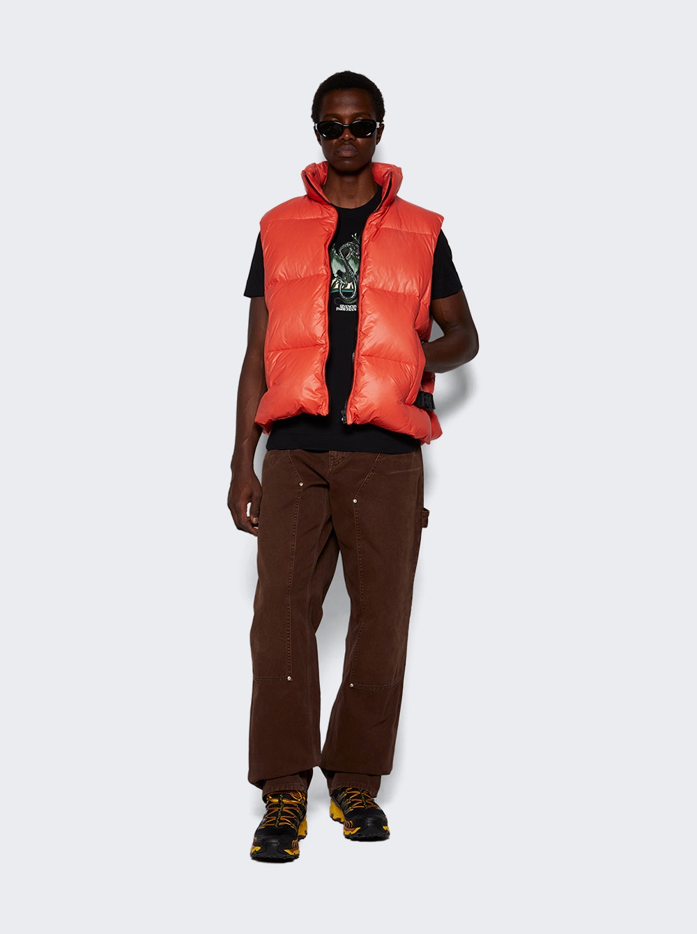 Men | Givenchy | Sleeveless Puffer Vest With Buckles | Orange