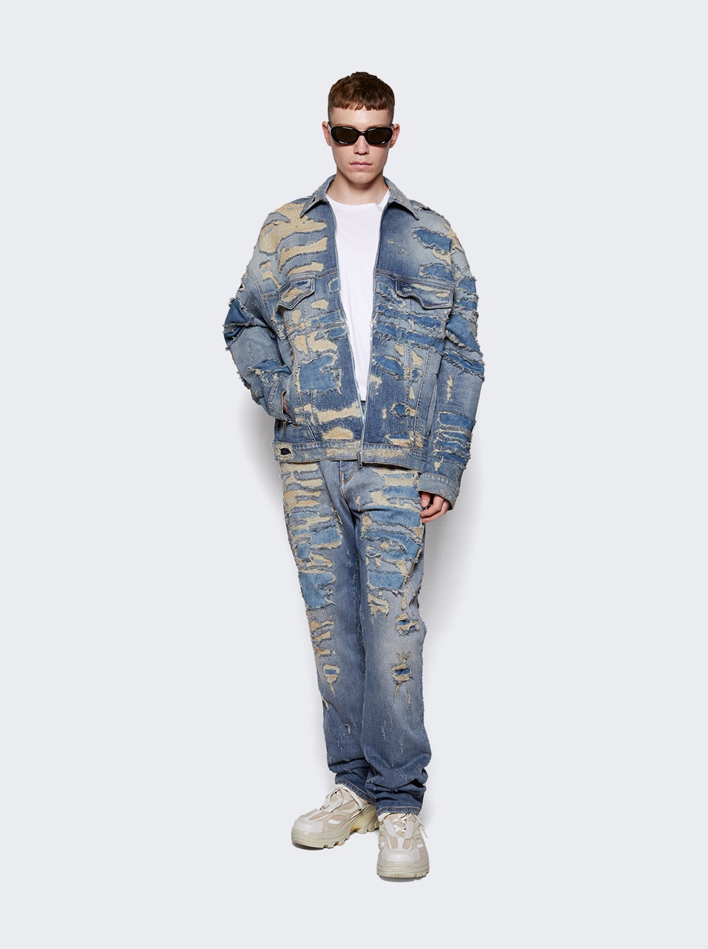 Men | Givenchy | Oversized Jacket In Rip And Repair Denim | Light Blue