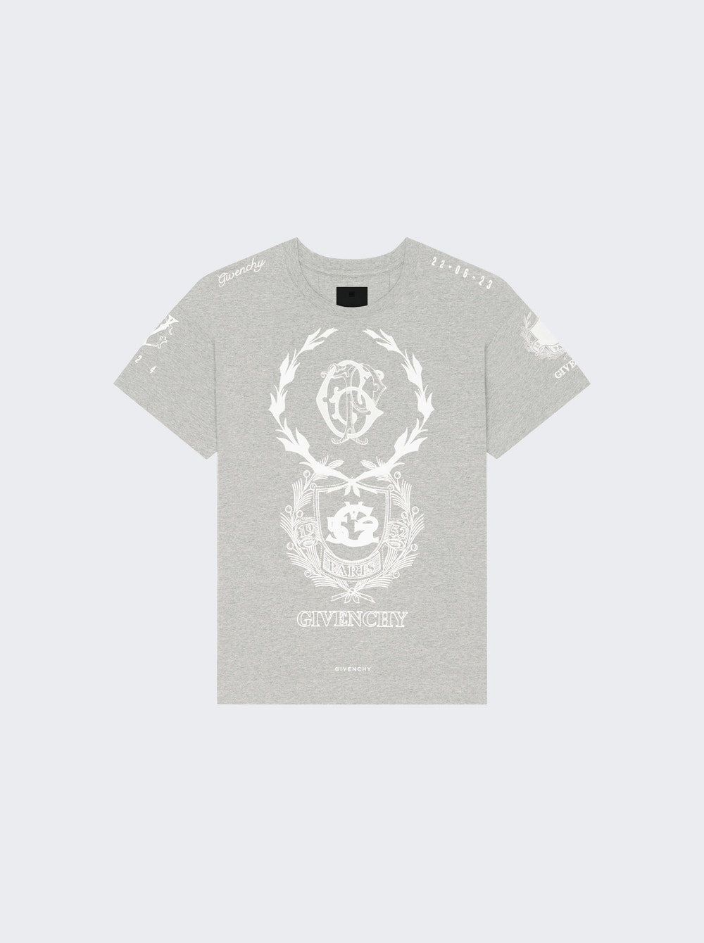 Men | Givenchy | Graphic Crest Tee | Light Grey Mélange
