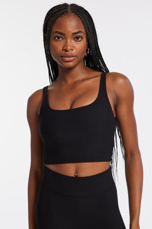 Bandier | Rib Tempo Crop Bra | Black Rib