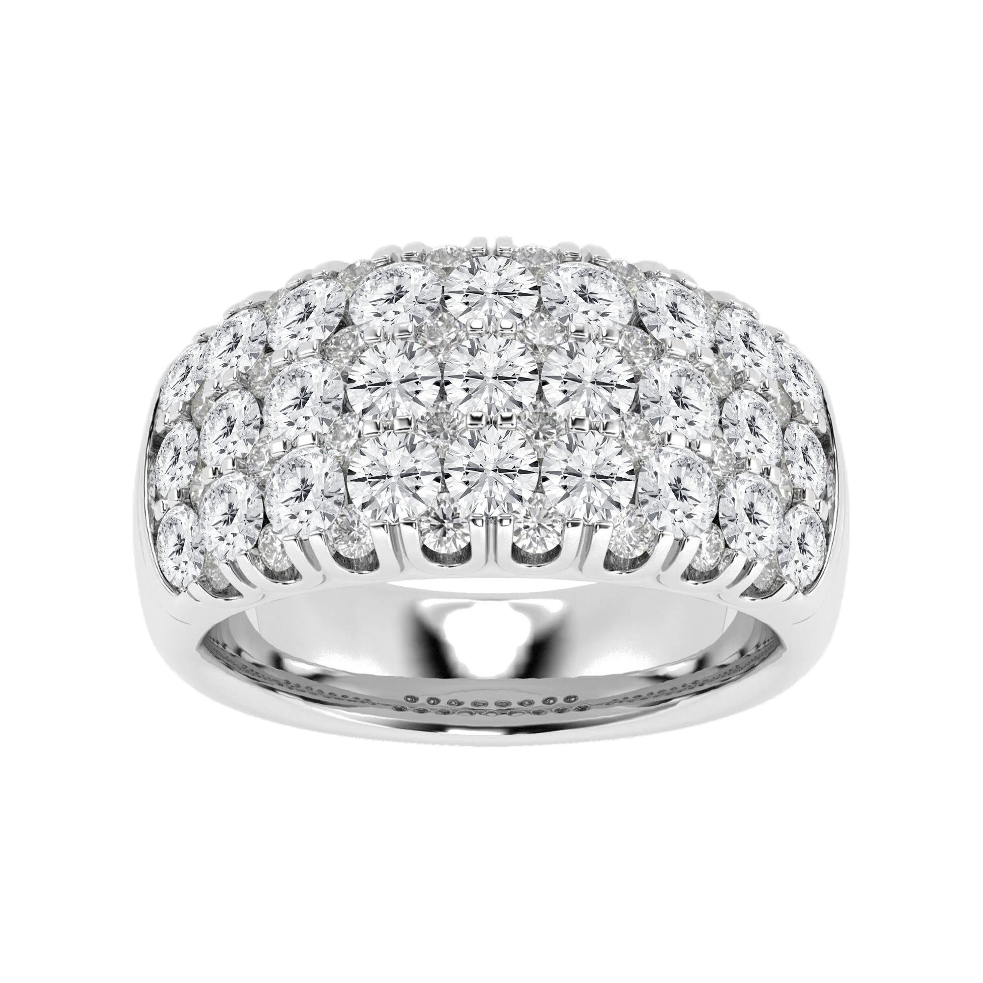 3.00 CT Round Lab-Grown Diamond | Row Wedding Band Ring | 14K White Gold | SI Clarity