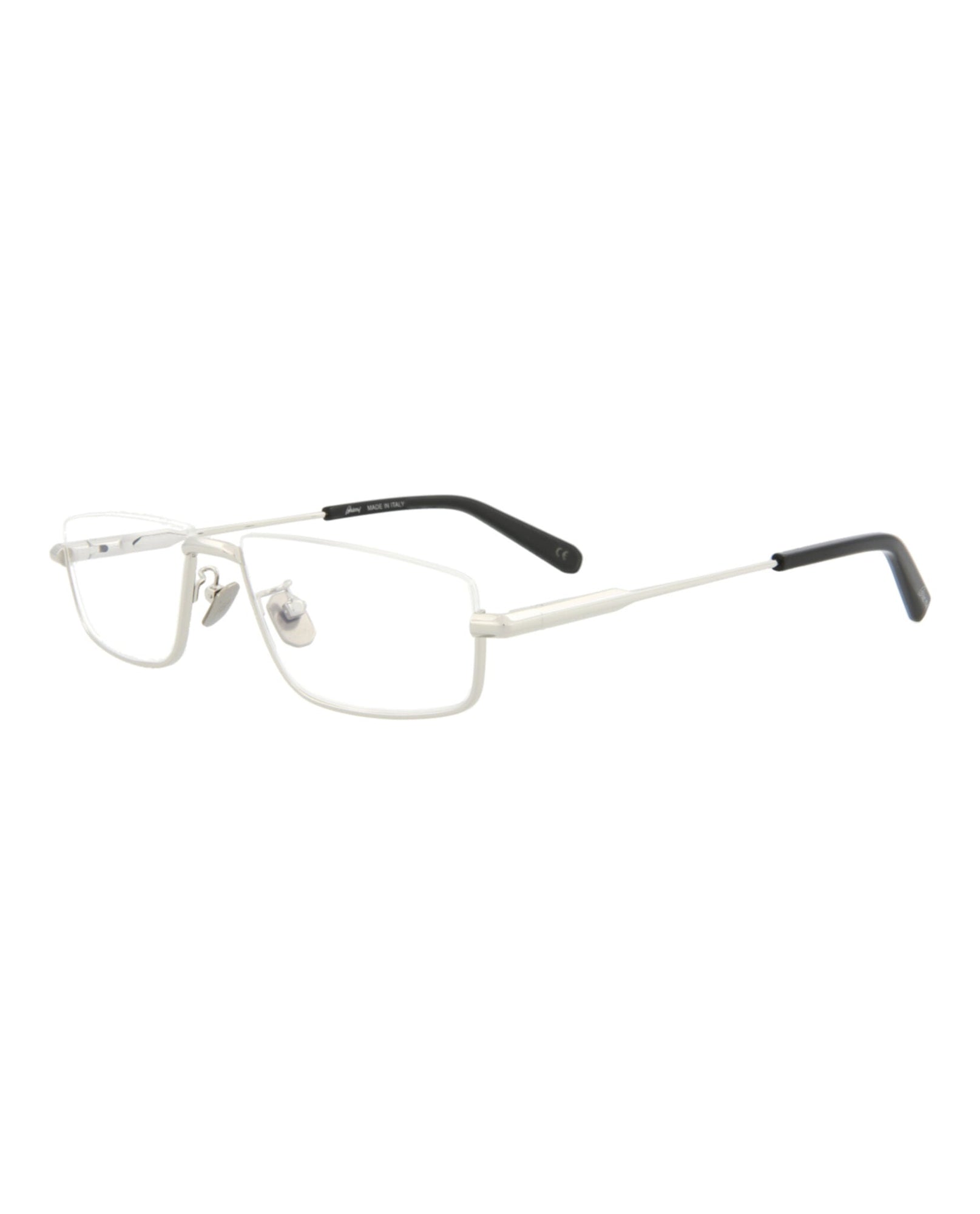 Brioni Square Metal Optical Frames | Silver