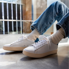 Womens | Bradley | White Leather Stellar Blue