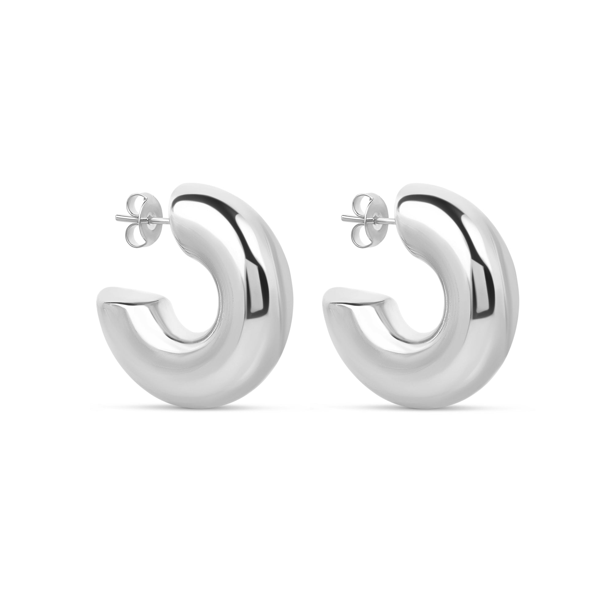 The Medium Silver Hailey Hoops | Silver Vermeil