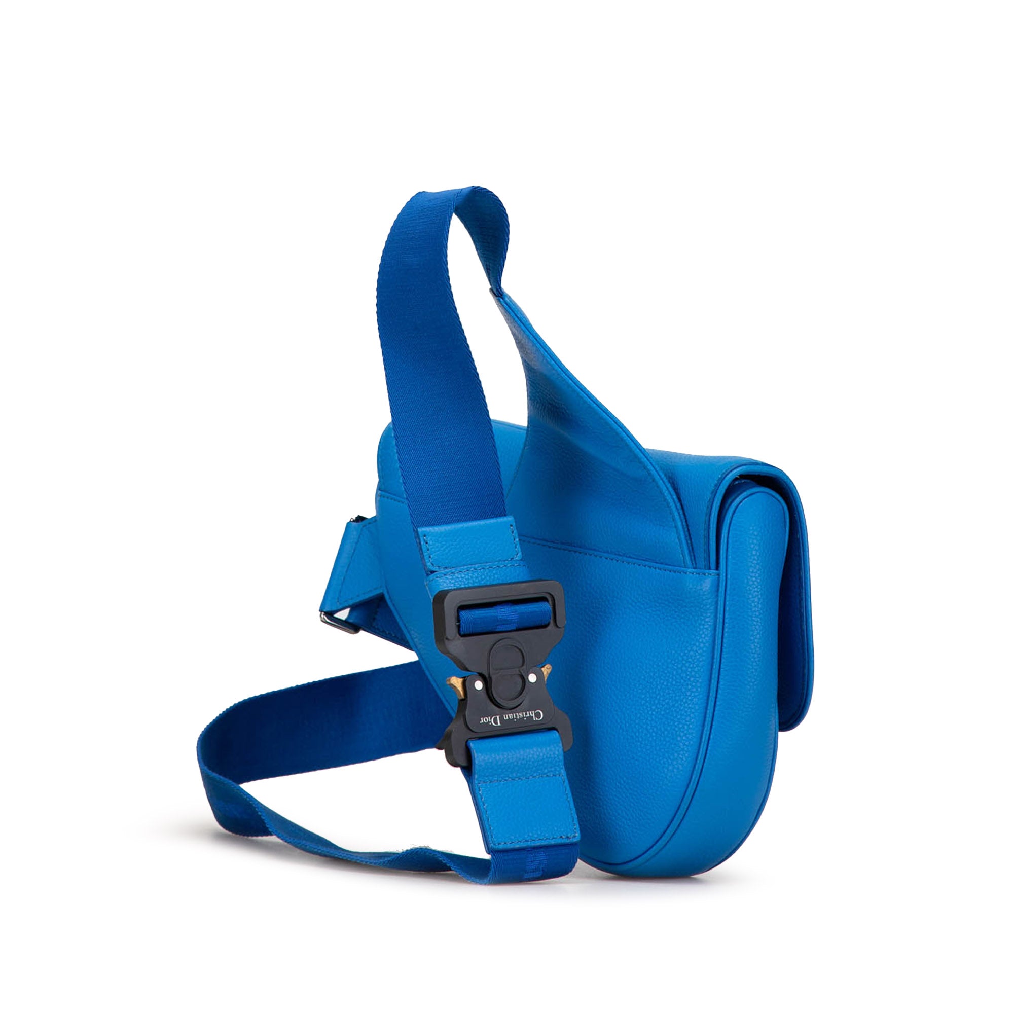 Dior | Pre-Owned Leather Saddle Crossbody | Blue