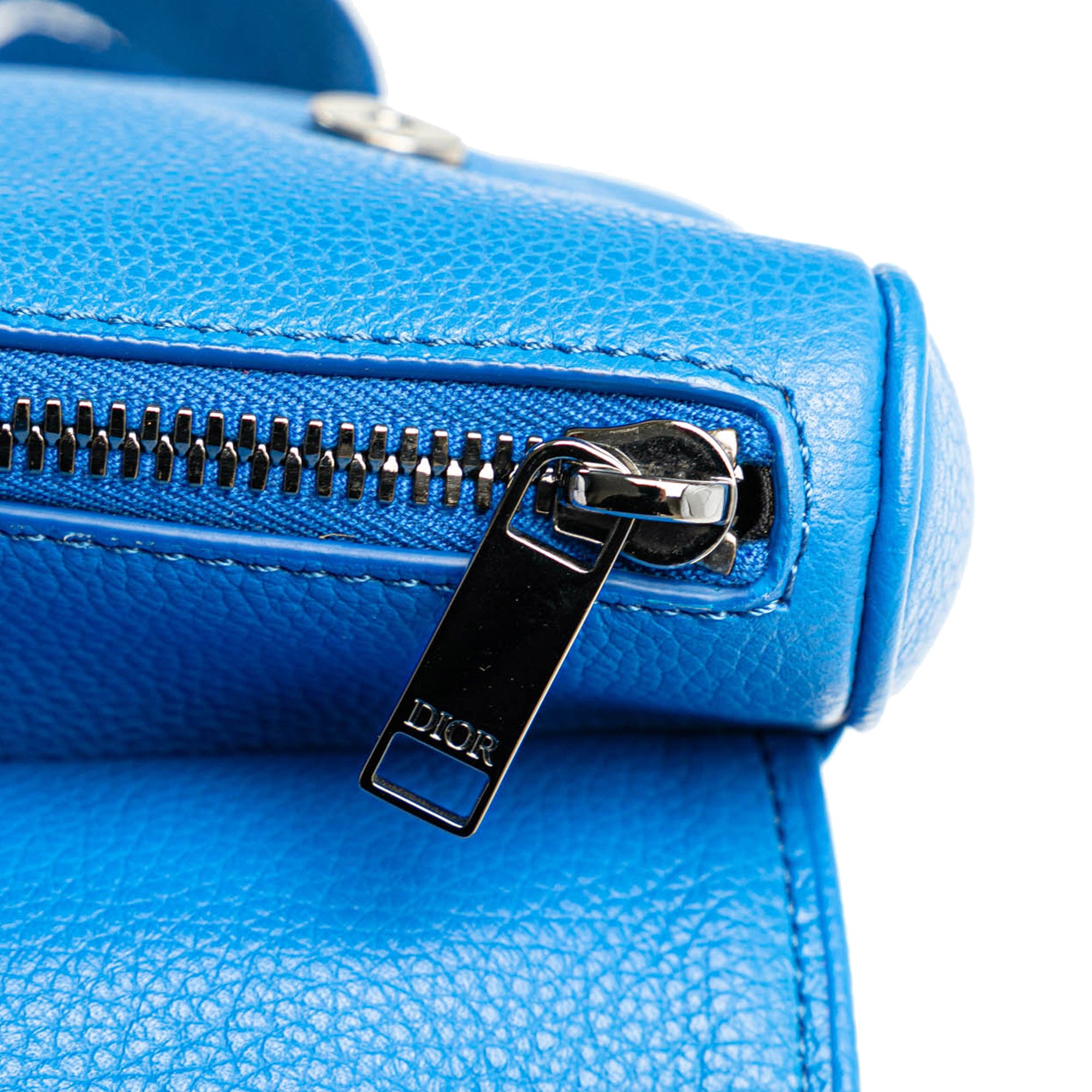 Dior | Pre-Owned Leather Saddle Crossbody | Blue