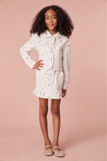 Girls Bruno Ikat Floral Print Jacket | Bluebird Dream