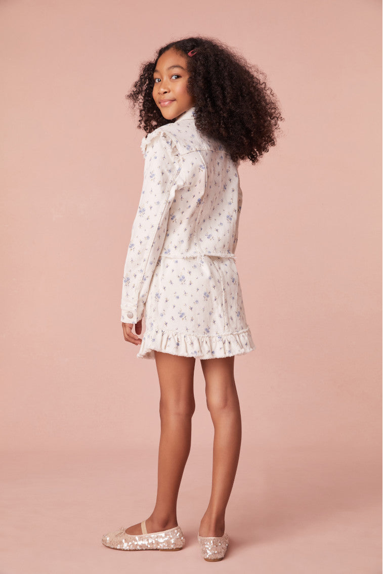 Girls Bruno Ikat Floral Print Jacket | Bluebird Dream