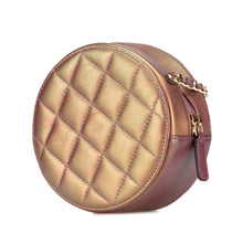 Chanel | Pre-Owned Quilted Iridescent Lambskin Round Clutch With Chain | Purple