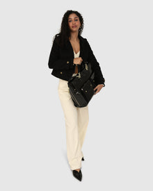 Women | Better Off Wool Blend Military Peacoat | Black